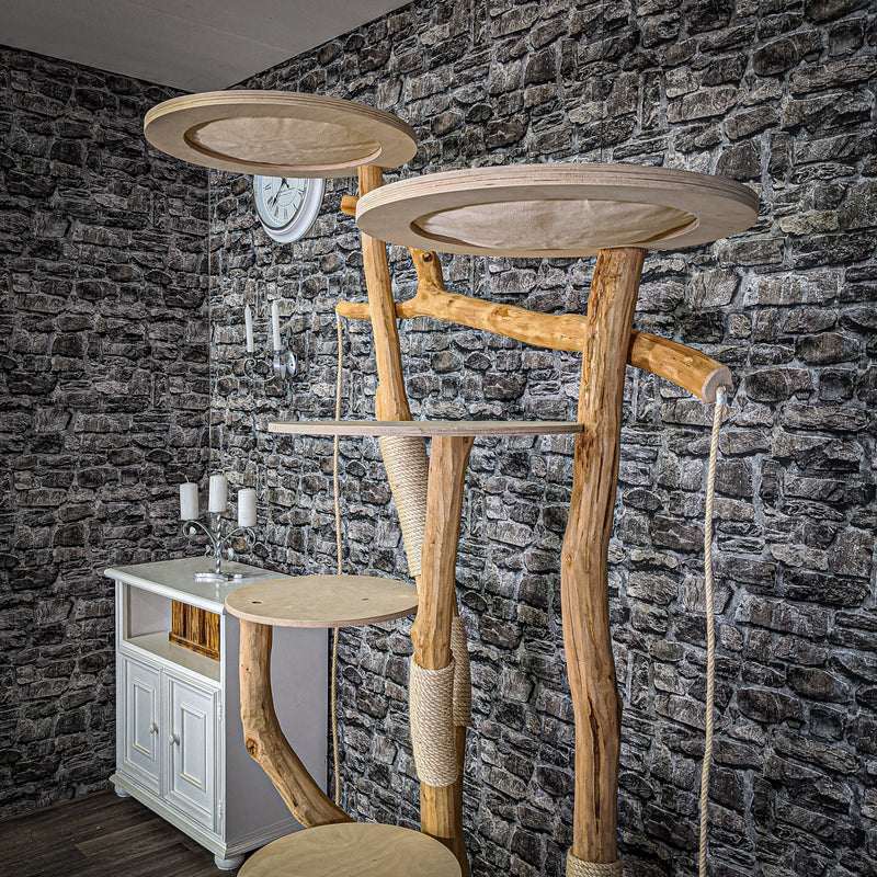 Naturkratzbaum 2094 Kratzbaum Natur Holz Design 195 cm hoch