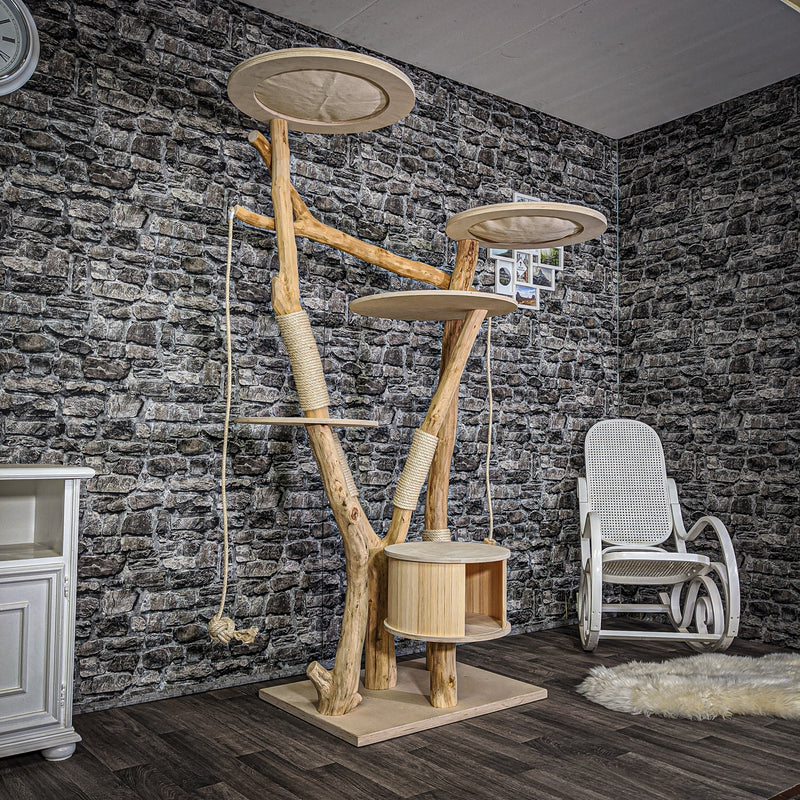 Naturkratzbaum 2094 Kratzbaum Natur Holz Design 195 cm hoch