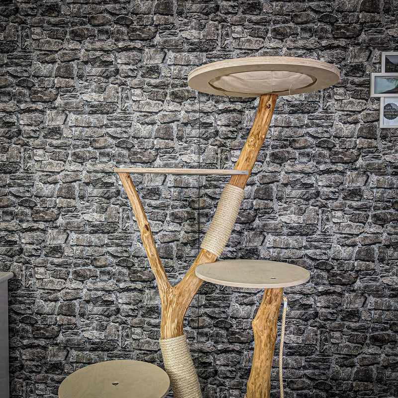 Naturkratzbaum 2097 Kratzbaum Natur Holz Design 168 cm hoch