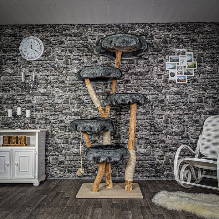 Naturkratzbaum 2100 Kratzbaum Natur Holz Design 195 cm hoch