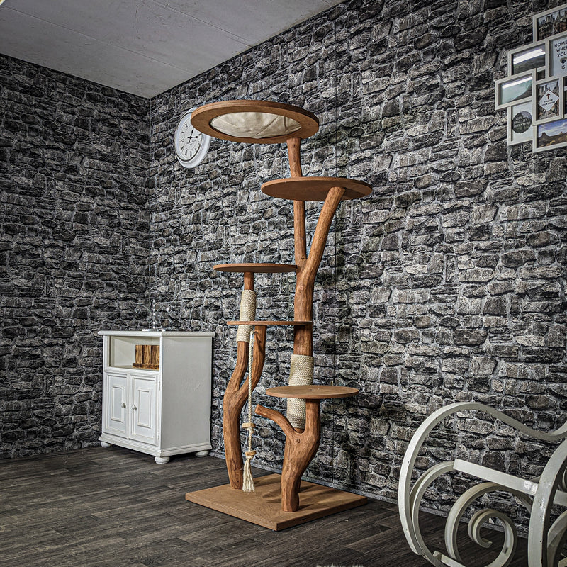Naturkratzbaum 2101 Kratzbaum Natur Holz Design 175 cm hoch Katzenbaum