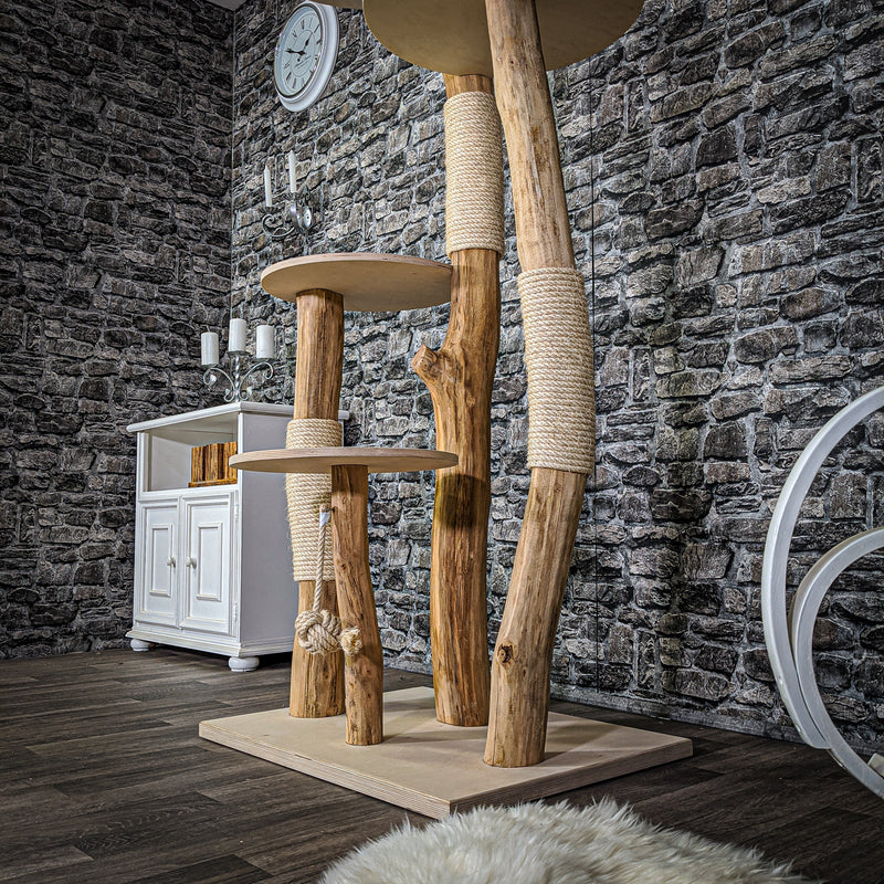 Naturkratzbaum 2107 Kratzbaum Natur Holz Design 205 cm hoch
