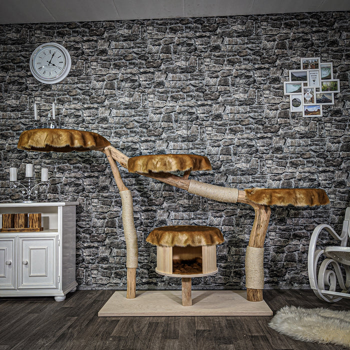 Naturkratzbaum 2118 Kratzbaum Natur Holz Design 130 cm hoch