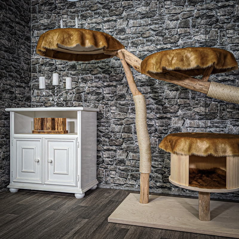 Naturkratzbaum 2118 Kratzbaum Natur Holz Design 130 cm hoch