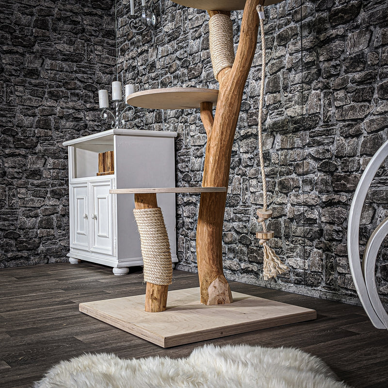 Naturkratzbaum 2119 Kratzbaum Natur Holz Design 143 cm hoch