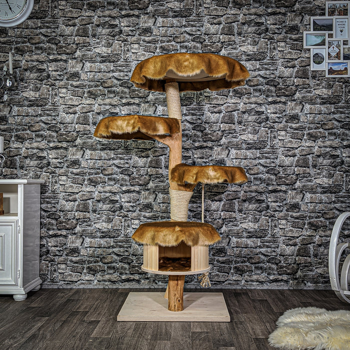 Naturkratzbaum 2121 Kratzbaum Natur Holz Design 145 cm hoch