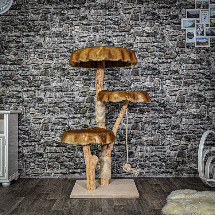Naturkratzbaum 2122 Kratzbaum Natur Holz Design 133 cm hoch