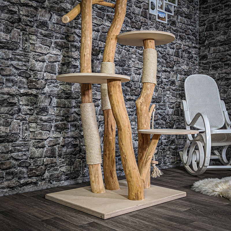 Naturkratzbaum 2123 Kratzbaum Natur Holz Design 185 cm hoch