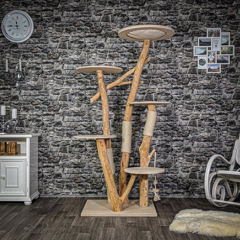 Naturkratzbaum 2123 Kratzbaum Natur Holz Design 185 cm hoch