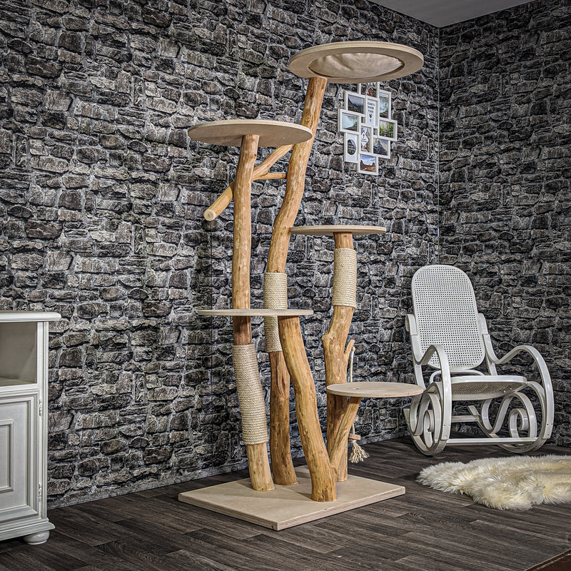 Naturkratzbaum 2123 Kratzbaum Natur Holz Design 185 cm hoch