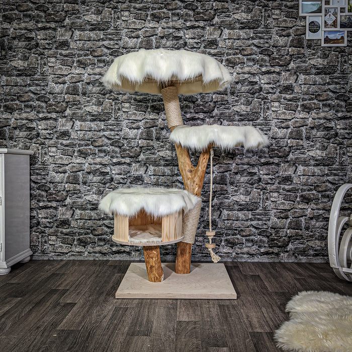 Naturkratzbaum 2132 Kratzbaum Natur Holz Design 125 cm hoch