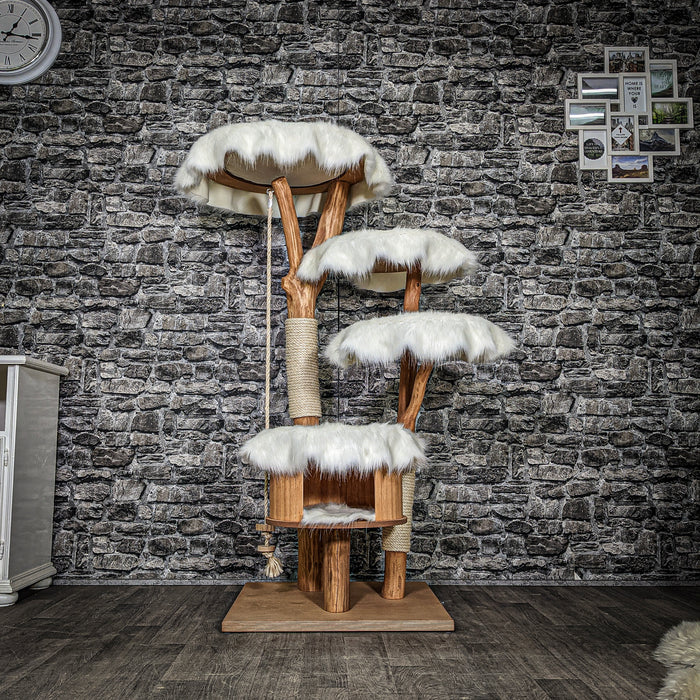 Naturkratzbaum 2135 Kratzbaum Natur Holz Design 145 cm hoch Katzenbaum