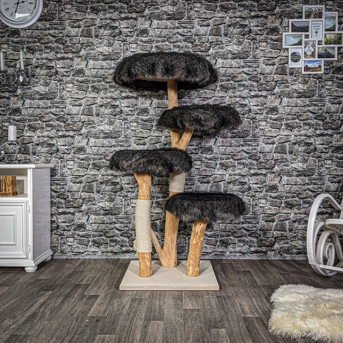 Naturkratzbaum 2136 Kratzbaum Natur Holz Design 145 cm hoch