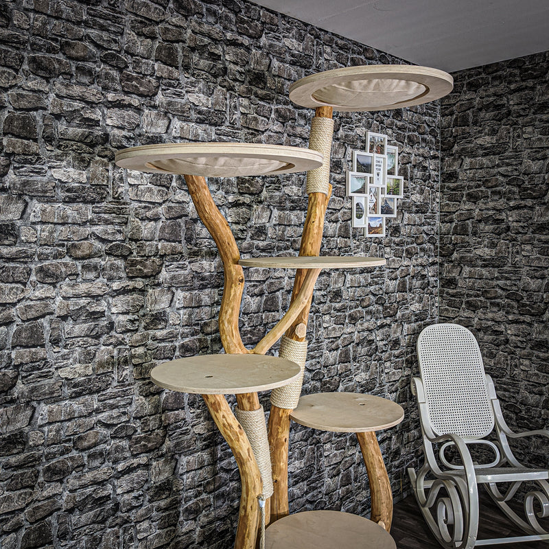 Naturkratzbaum 2137 Kratzbaum Natur Holz Design 205 cm hoch