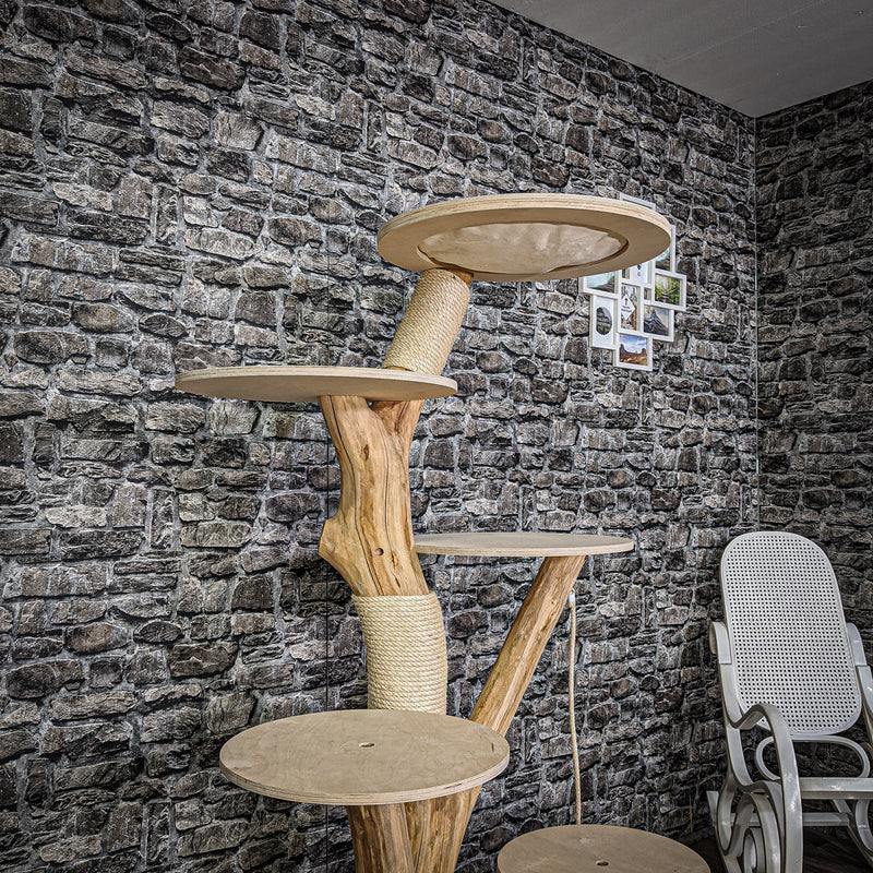 RESERVIERT + ÄNDERUNGEN - Naturkratzbaum 2148 Kratzbaum Natur Holz Design 165 cm hoch