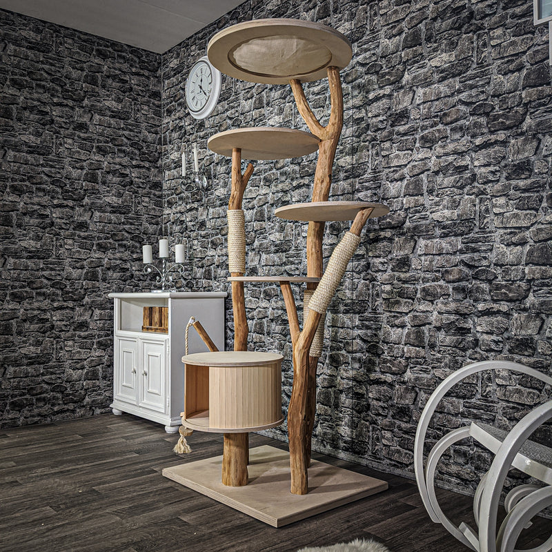Naturkratzbaum 2159 Kratzbaum Natur Holz Design 175 cm hoch