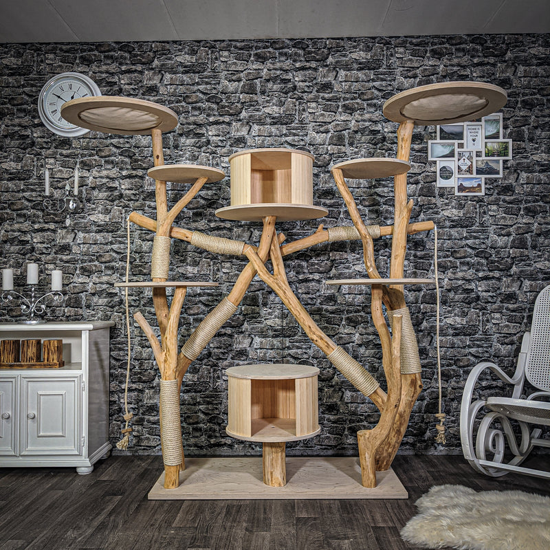 Naturkratzbaum 2162 Kratzbaum Natur Holz Design 185 cm hoch