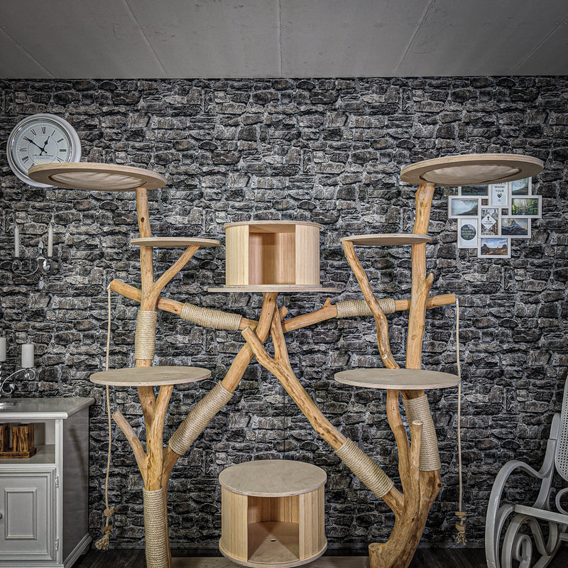 Naturkratzbaum 2162 Kratzbaum Natur Holz Design 185 cm hoch