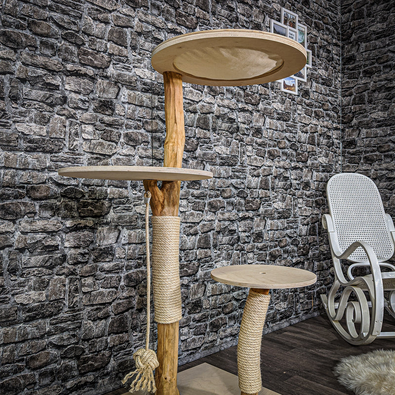 Naturkratzbaum 2184 Kratzbaum Natur Holz Design 135 cm hoch