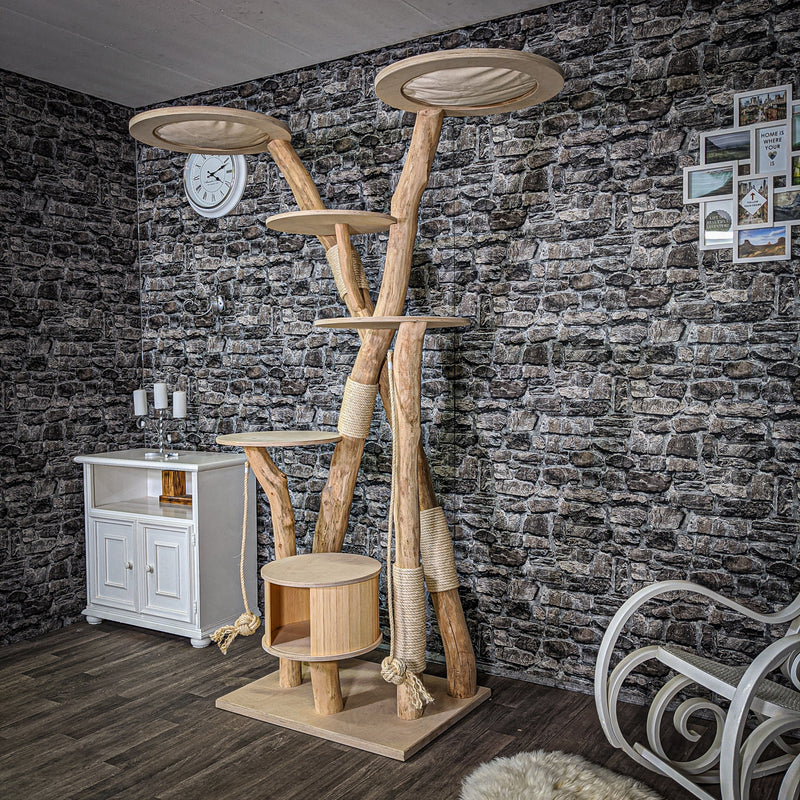 Naturkratzbaum 2191 Kratzbaum Natur Holz Design 210 cm hoch