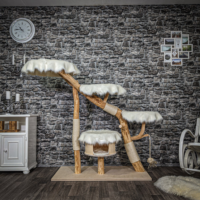 Naturkratzbaum 2194 Kratzbaum Natur Holz Design 142 cm hoch