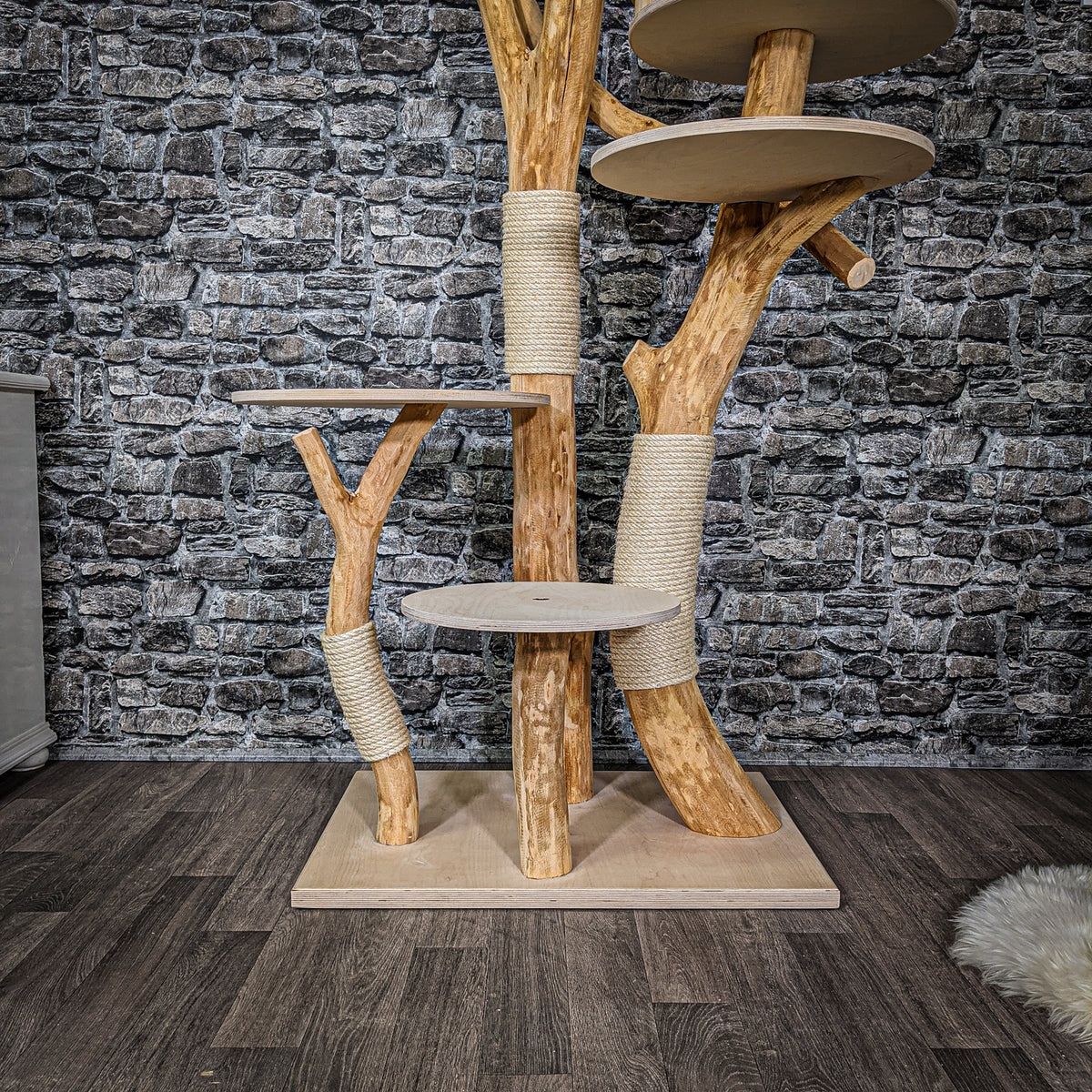 Naturkratzbaum 2199 Kratzbaum Natur Holz Design 195 cm hoch