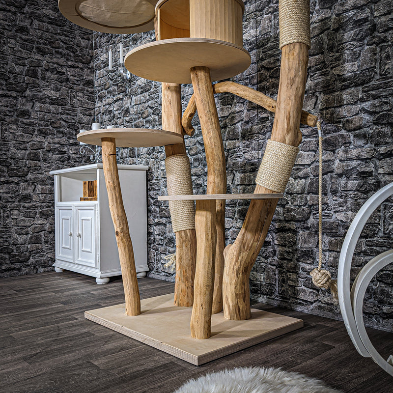 Naturkratzbaum 2200 Kratzbaum Natur Holz Design 155 cm hoch