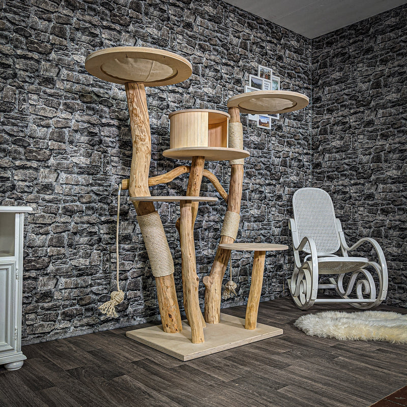 Naturkratzbaum 2200 Kratzbaum Natur Holz Design 155 cm hoch