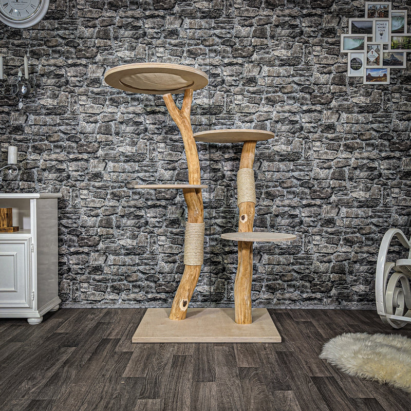RESERVIERT - Naturkratzbaum 2203 Kratzbaum Natur Holz Design 143 cm hoch