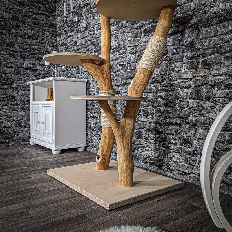 RESERVIERT - Naturkratzbaum 2203 Kratzbaum Natur Holz Design 143 cm hoch