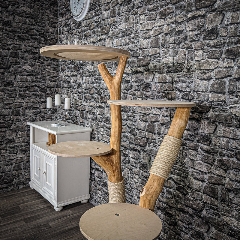 RESERVIERT - Naturkratzbaum 2203 Kratzbaum Natur Holz Design 143 cm hoch