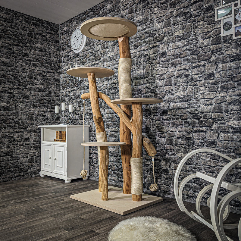 Naturkratzbaum 2207 Kratzbaum Natur Holz Design 175 cm hoch