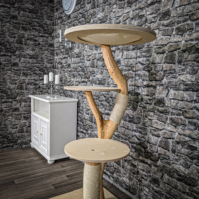 Naturkratzbaum 2221 Kratzbaum Natur Holz Design 135 cm hoch