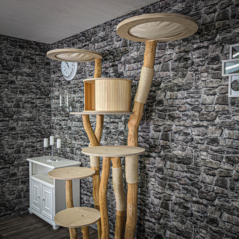 Naturkratzbaum 2226 Kratzbaum Natur Holz Design 205 cm hoch