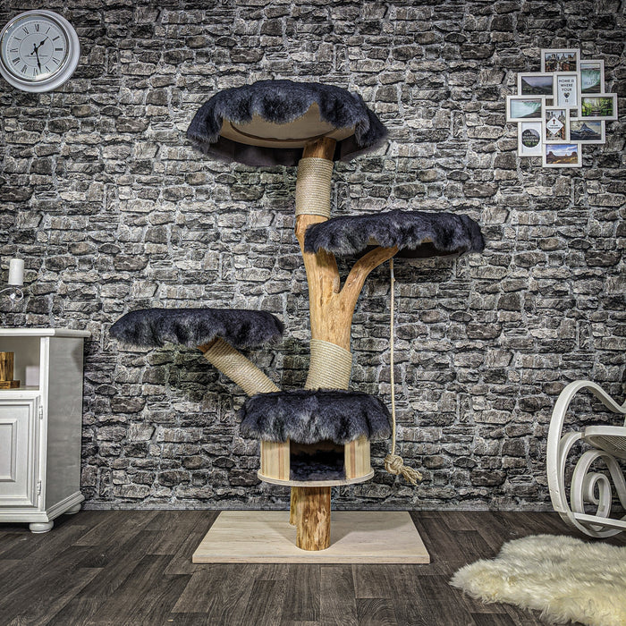Naturkratzbaum 2237 Kratzbaum Natur Holz Design 155 cm hoch