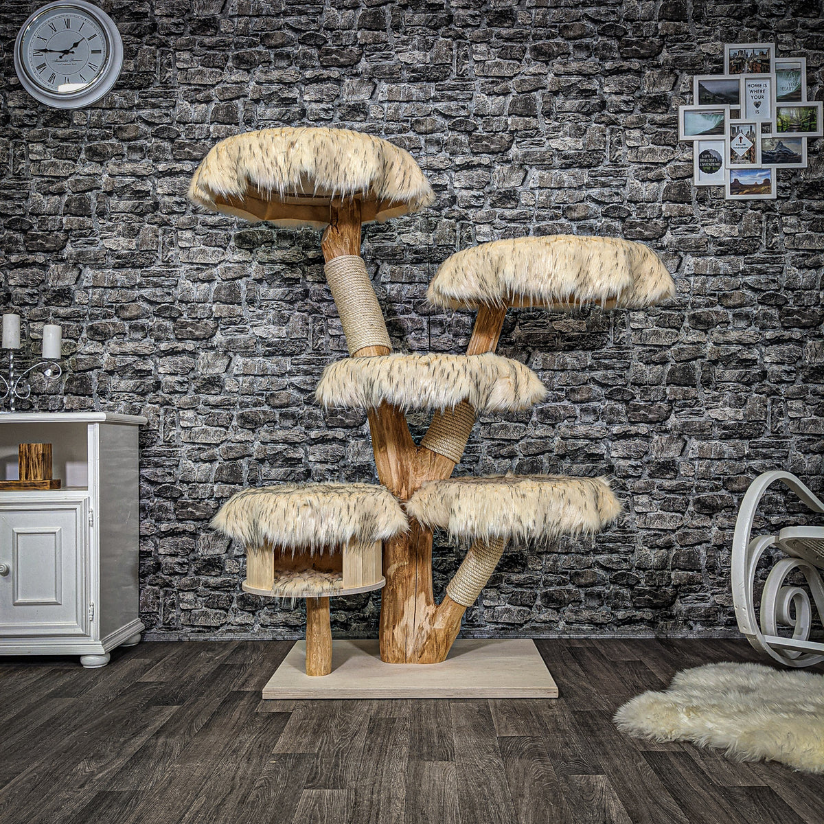 Naturkratzbaum 2239 Kratzbaum Natur Holz Design 150 cm hoch