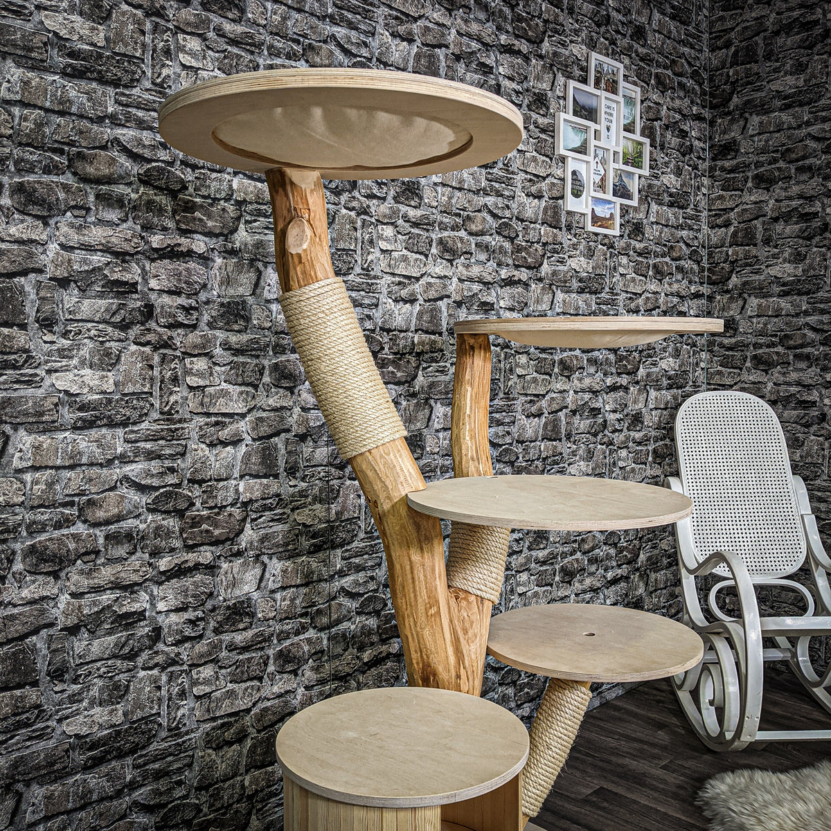 Naturkratzbaum 2239 Kratzbaum Natur Holz Design 150 cm hoch
