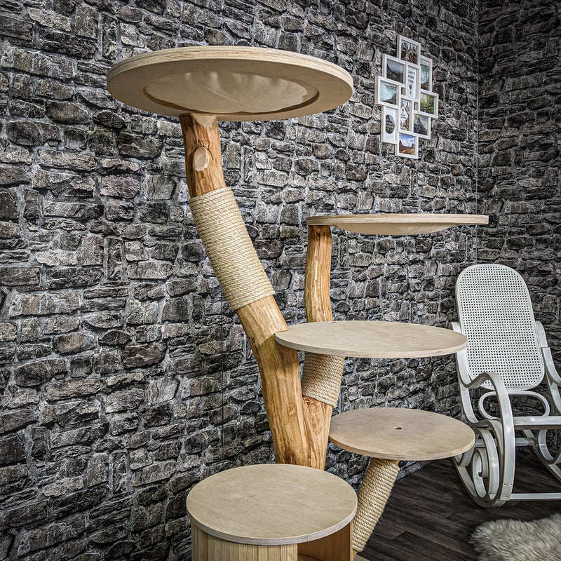 Naturkratzbaum 2239 Kratzbaum Natur Holz Design 150 cm hoch