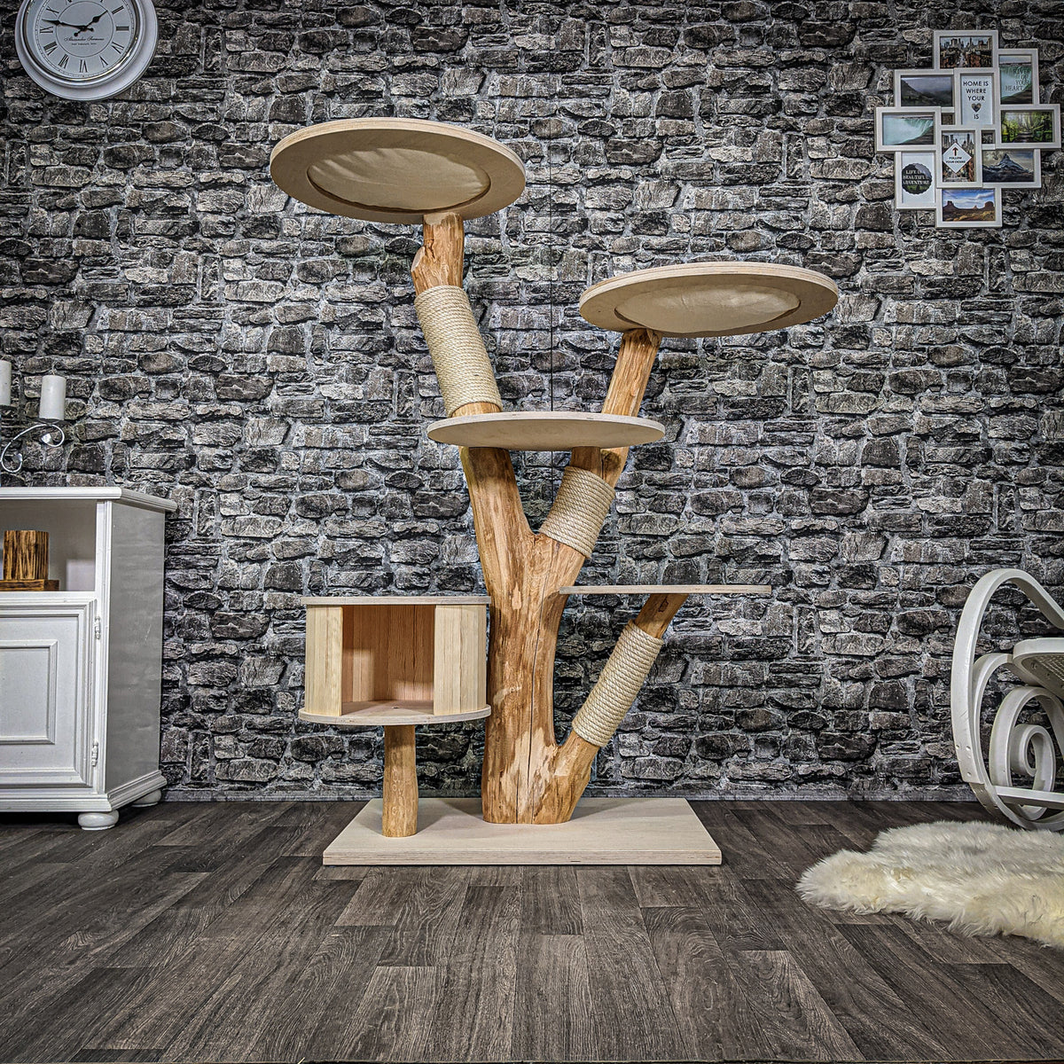 Naturkratzbaum 2239 Kratzbaum Natur Holz Design 150 cm hoch
