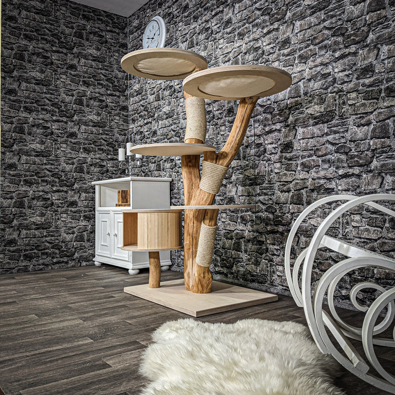 Naturkratzbaum 2239 Kratzbaum Natur Holz Design 150 cm hoch