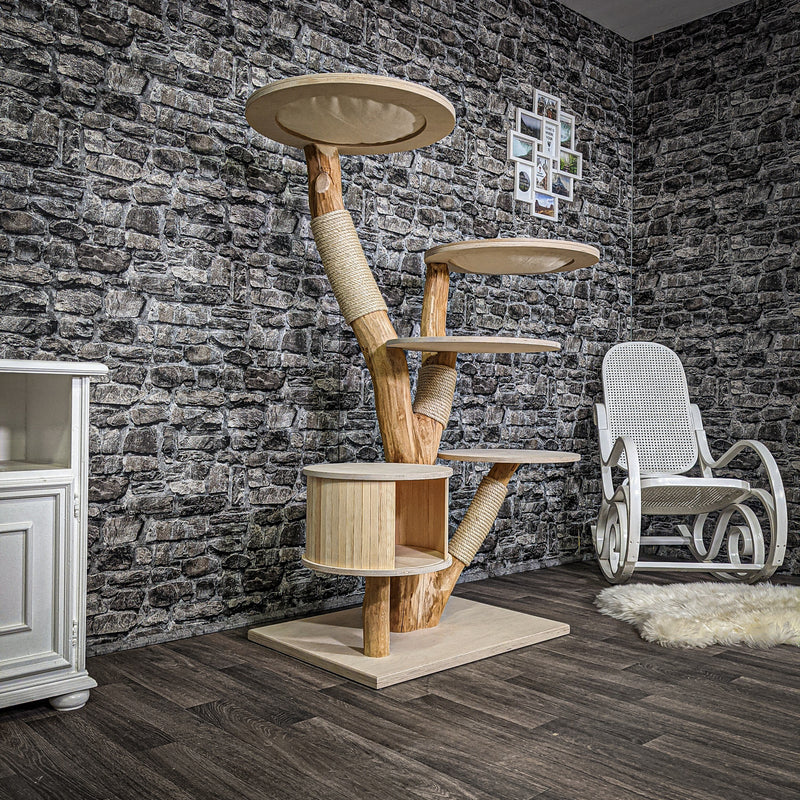 Naturkratzbaum 2239 Kratzbaum Natur Holz Design 150 cm hoch