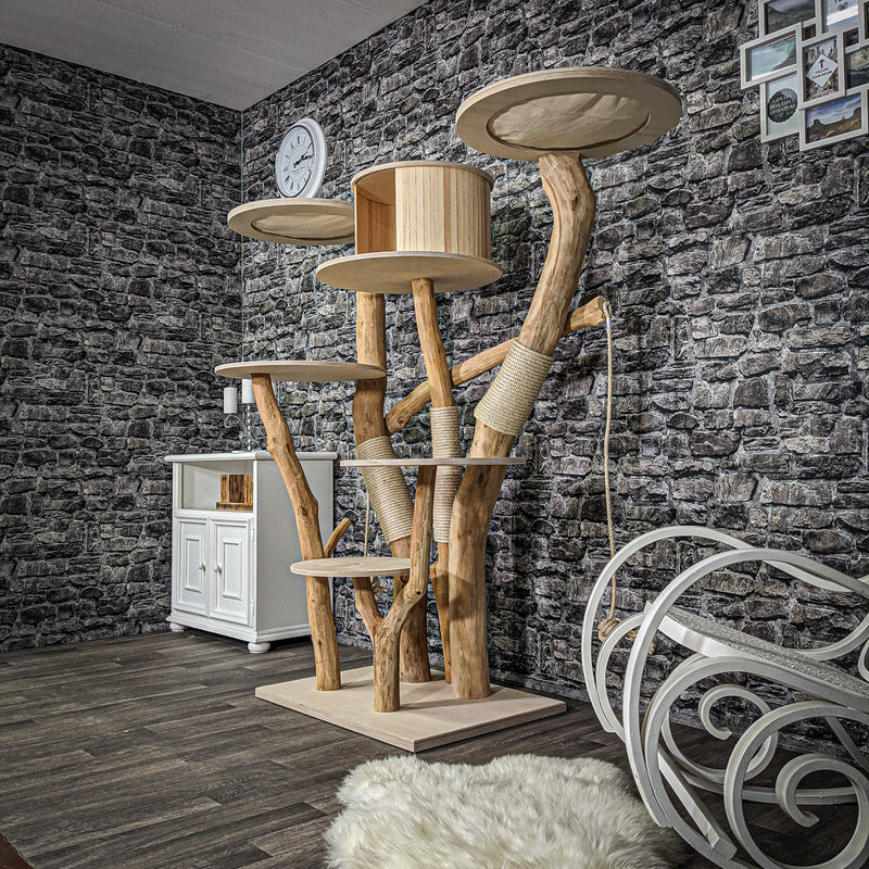 Naturkratzbaum 2241 Kratzbaum Natur Holz Design 160 cm hoch