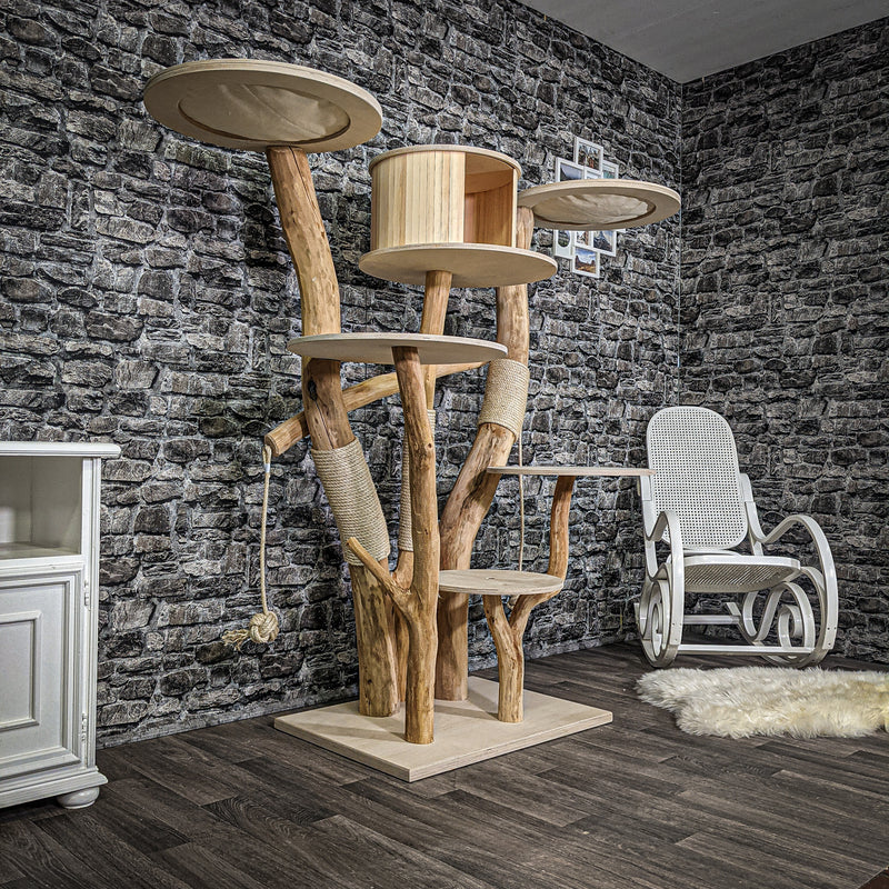 Naturkratzbaum 2241 Kratzbaum Natur Holz Design 160 cm hoch