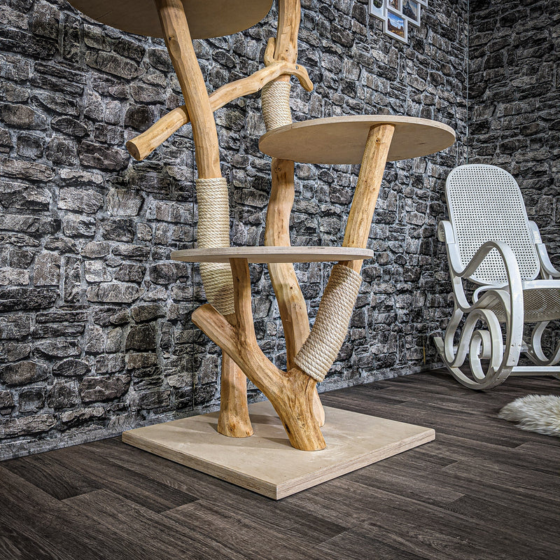 Naturkratzbaum 2260 Kratzbaum Natur Holz Design 145 cm hoch