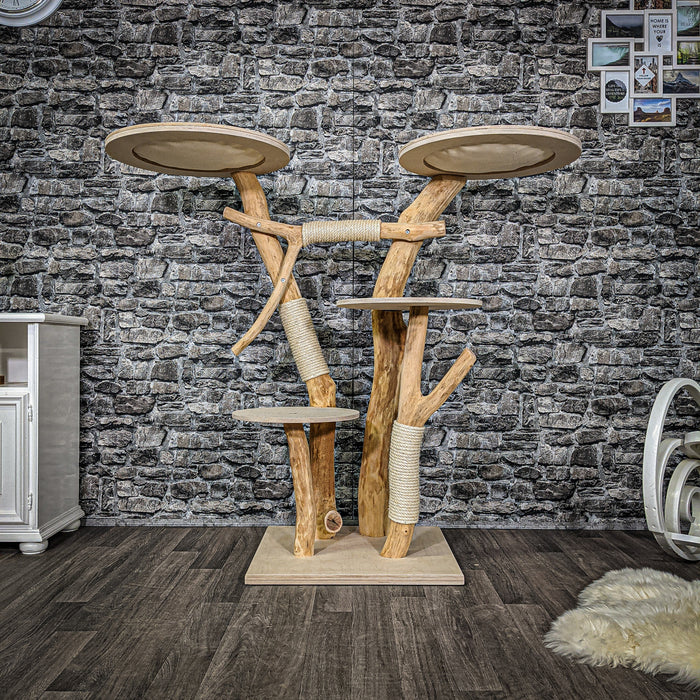 Naturkratzbaum 2272 Kratzbaum Natur Holz Design 133 cm hoch