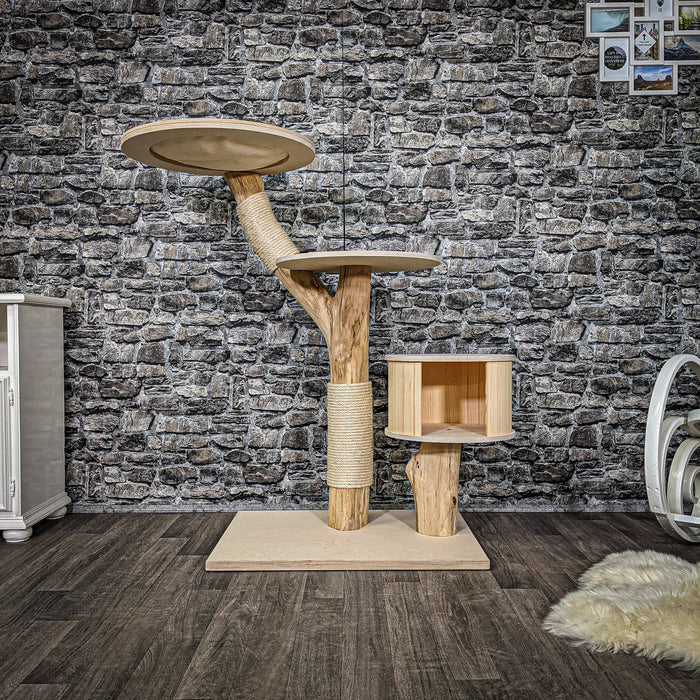 Naturkratzbaum 2274 Kratzbaum Natur Holz Design 123 cm hoch