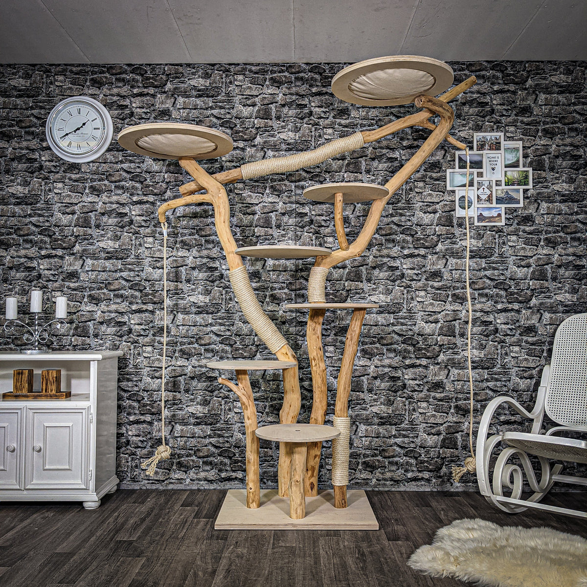 Naturkratzbaum 2276 Kratzbaum Natur Holz Design 210 cm hoch