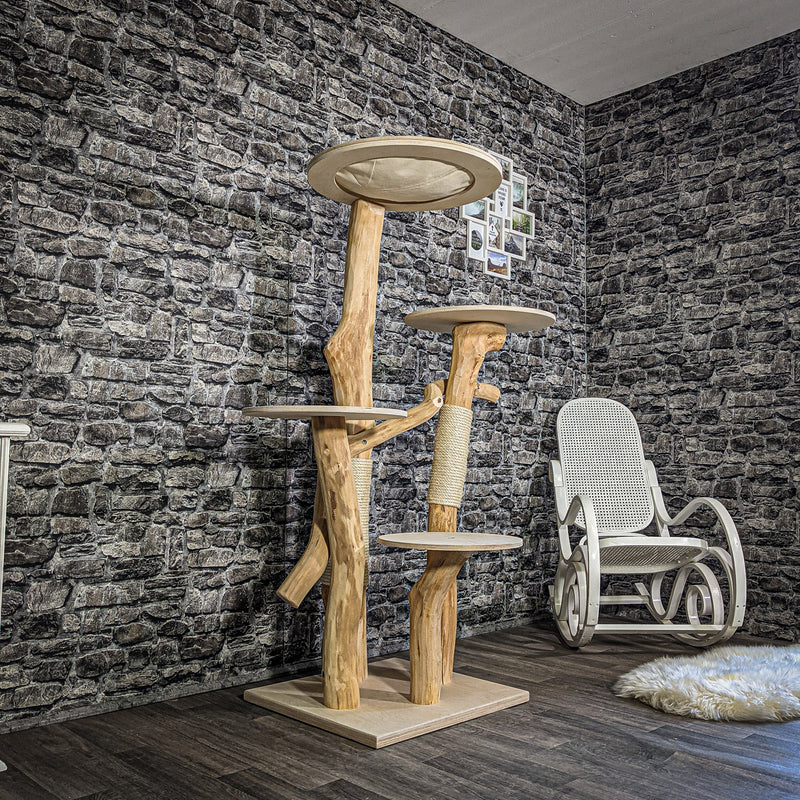 Naturkratzbaum 2301 Kratzbaum Natur Holz Design 155 cm hoch
