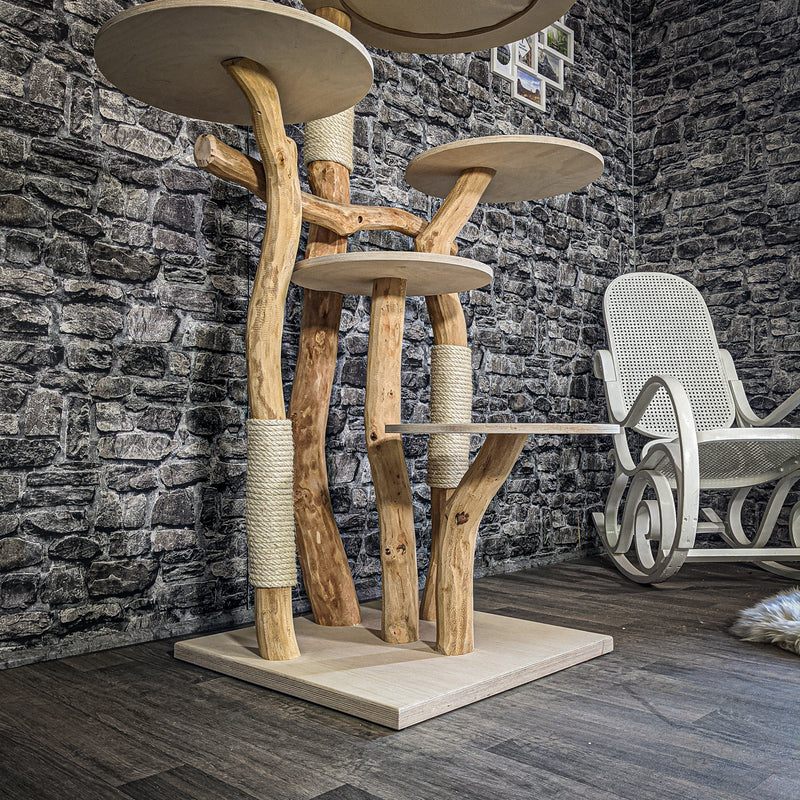 Naturkratzbaum 2310 Kratzbaum Natur Holz Design 135 cm hoch
