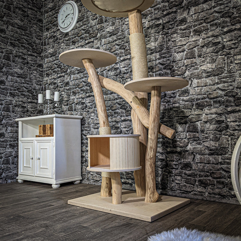 Naturkratzbaum 2321 Kratzbaum Natur Holz Design 160 cm hoch
